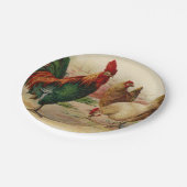 ヴィンテージチキン・ルースター任意の目的パーティープレート ペーパープレート (アングル)