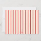 ヴィンテージチクストライプキング赤メリークリスマスフォト シーズンカード (裏面)