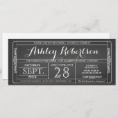 ヴィンテージチケットスタイルブライダルシャワー招待状 招待状 (正面/裏面)