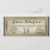 ヴィンテージチケットスタイルブライダルシャワー招待状 招待状 (正面)
