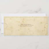 ヴィンテージチケットパンチカードティーレングス招待状 招待状 (裏面)