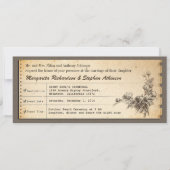 ヴィンテージチケットユニーク結婚式招待状 招待状 (正面)