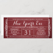 ヴィンテージチケット大晦日パーティの招待状 招待状 (正面/裏面)
