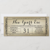ヴィンテージチケット大晦日パーティの招待状 招待状 (正面)