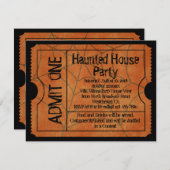 ヴィンテージチケット幽霊のよく出るハウスハロウィーン 招待状 (正面/裏面)