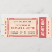 ヴィンテージチケット日付の保存 セーブザデート (正面)