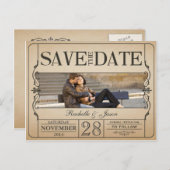 ヴィンテージチケット日付の保存 案内ポストカード (正面/裏面)