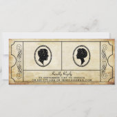 ヴィンテージチケット結婚のリハーサルディナー招待状 招待状 (裏面)