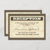 ヴィンテージチケット結婚の古い披露宴デザイン エンクロージャーカード (正面/裏面)