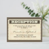 ヴィンテージチケット結婚の古い披露宴デザイン エンクロージャーカード (スタンド正面)