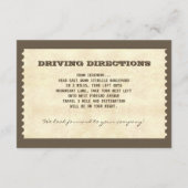 ヴィンテージチケット結婚の古い披露宴デザイン エンクロージャーカード (裏面)