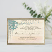 ヴィンテージチケット結婚の古い航海の披露宴カード エンクロージャーカード (スタンド正面)