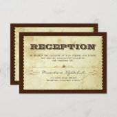 ヴィンテージチケット結婚式の受付デザイン エンクロージャーカード (正面/裏面)