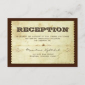 ヴィンテージチケット結婚式の受付デザイン エンクロージャーカード (正面)