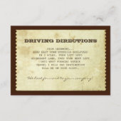 ヴィンテージチケット結婚式の受付デザイン エンクロージャーカード (裏面)