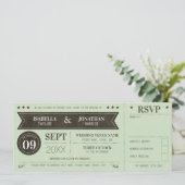 ヴィンテージチケット結婚式招待状とRSVP 招待状 (スタンド正面)