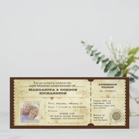 ヴィンテージチケット記念撮影招待状 招待状 (スタンド正面)