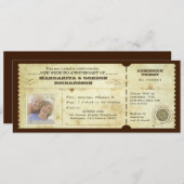 ヴィンテージチケット記念撮影招待状 招待状 (正面/裏面)