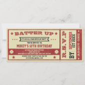 ヴィンテージチケット野球をテーマにした誕生日招待状 招待状 (正面)