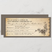 ヴィンテージチケット類型記念日招待状 招待状 (正面/裏面)