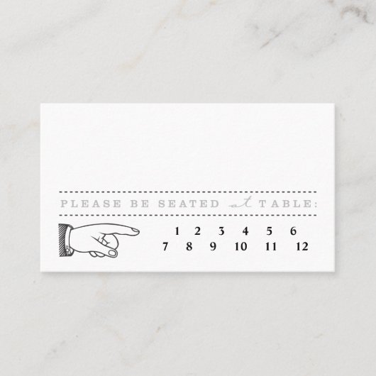 ヴィンテージチケット – パンチアウトエスコートカード プレイスカード (正面)