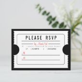 ヴィンテージチケットRSVP入力ブラック 出欠カード (スタンド正面)