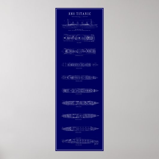 ヴィンテージチタン青写真 ポスター (正面)