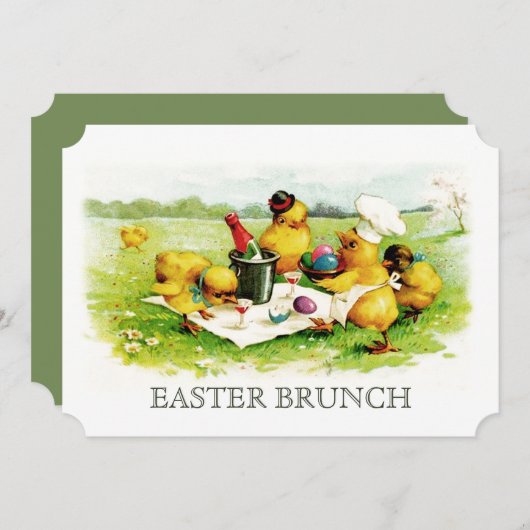 ヴィンテージチックスカスタムイースターブランチ招待状 招待状 (正面/裏面)