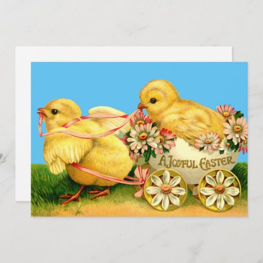 ヴィンテージチックス&フラワーイースター シーズンカード (正面/裏面)