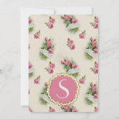 ヴィンテージチックピンクフローラスウィート16招待状 招待状 (裏面)