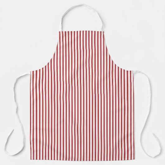 ヴィンテージチッストライプキング模様レッドホワイトベーカーズ エプロン (正面)