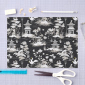 ヴィンテージチノイスリーアジアンパゴダバード白黒 薄葉紙 (クラフト)