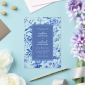 ヴィンテージチノイスリーアジアンピーコック結婚フローラ アクリル招待状 (インサイチュ (ウェディング))