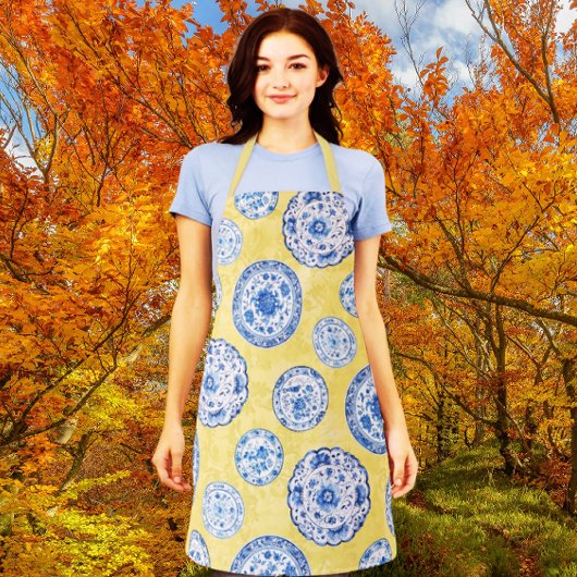 ヴィンテージチノイスリーアンティークプレートアレーダマスク エプロン