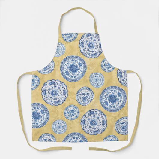 ヴィンテージチノイスリーアンティークプレートアレーダマスク エプロン (正面)