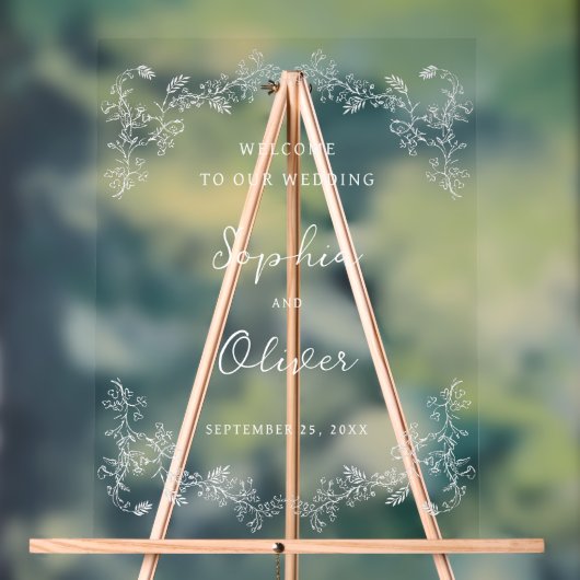 ヴィンテージチノイスリーウェディングウェルカム アクリルサイン (ニュートラル)