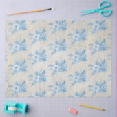 ヴィンテージチノイスリーダスティブルーグレーフローラブーケ 薄葉紙 (クラフト)