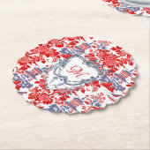 ヴィンテージチノイスリーデルフトブルーフランスのモノグラム ペーパーコースター (アングル)