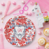 ヴィンテージチノイスリーデルフトブルーフランスのモノグラム ペーパープレート (パーティー)