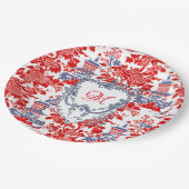 ヴィンテージチノイスリーデルフトブルーフランスのモノグラム ペーパープレート (アングル)