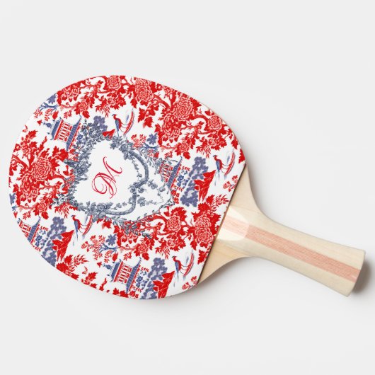 ヴィンテージチノイスリーデルフトブルーフランスのモノグラム 卓球ラケット (横)