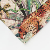 ヴィンテージチノイスリートロピカルジャングルフリースブランケット フリースブランケット (角)