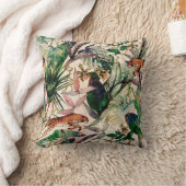 ヴィンテージチノイスリートロピカルジャングル装飾用クッション クッション (ブランケット)