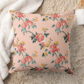 ヴィンテージチノイスリーピーニーつる植物フローラ クッション (ブランケット)