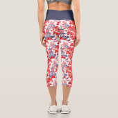 ヴィンテージチノイスリーフランスのデルフトレッドブルー カプリレギンス (裏面)