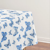 ヴィンテージチノイスリーブルーホワイトバタフライバラ テーブルクロス (インサイチュ)