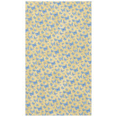 ヴィンテージチノイスリーブルーホワイトバタフライ金ゴールド テーブルクロス (正面)