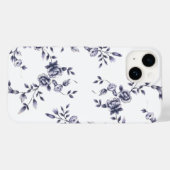 ヴィンテージチノイスリーブルー&ホワイトフローラルパターン Case-Mate iPhoneケース (裏面 (横))