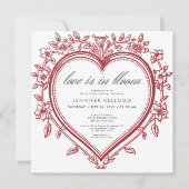 ヴィンテージチノイスリーラブイン開花ブライダルシャワー 招待状 (正面)