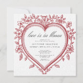 ヴィンテージチノイスリーラブイン開花ブライダルシャワー 招待状 (正面)
